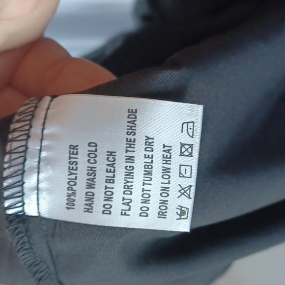 JJ’s House Formal V-nech A-line Chiffon Black Midi Dress with Puff Sleeves - Picture 9 of 9